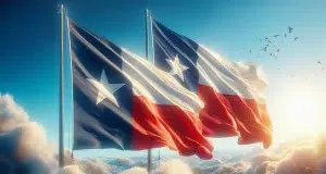 Bandera de Chile y banderas de Texas