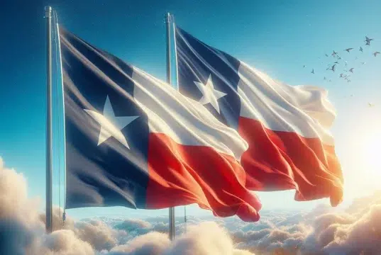 Bandera de Chile y banderas de Texas