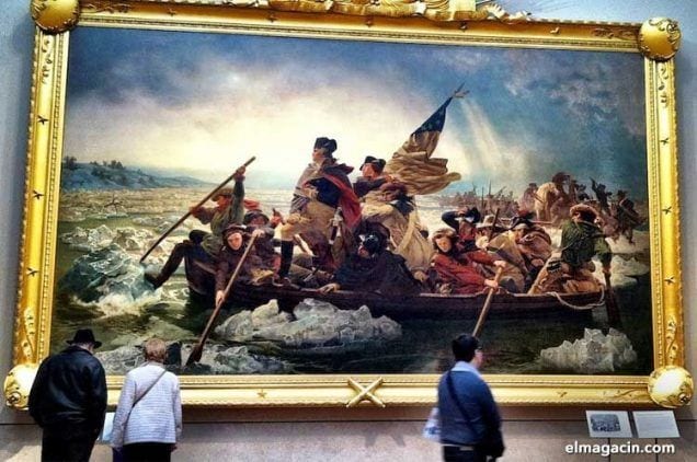 George Washington cruzando el Delaware, quien fue el primer presidente de Estados Unidos