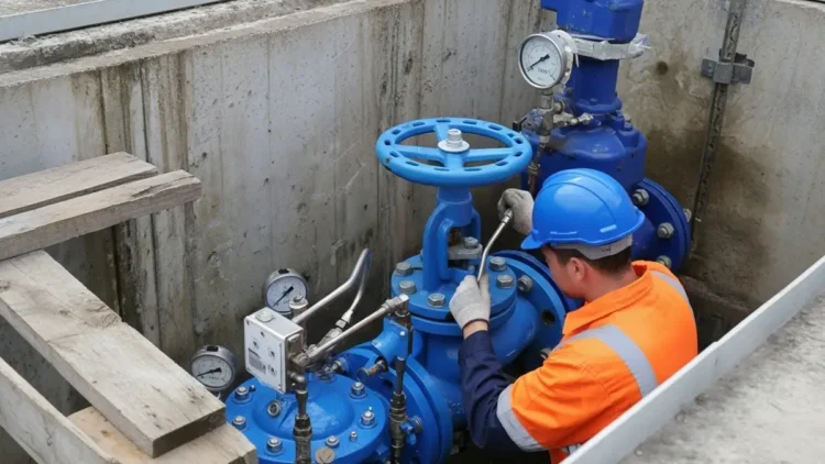Instalación y mantenimiento de una válvula reguladora de presión de agua