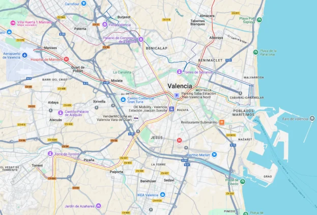 mapa-de-como-llegar-a-valencia Como llegar a Valencia mapa